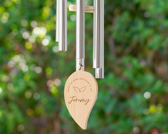 Custom Engraved Memorial Wind Chime: Hear the Wind Garden Gift