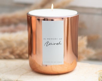 Personalized Memorial Soy Candle: Juniper Cypress Scent