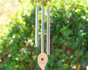 Personalized Pet Memorial Wind Chime: Engraved Sympathy Gift