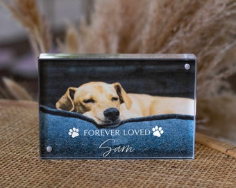 Engraved Pet Memorial Photo Frame: Acrylic Dog Sympathy Gift