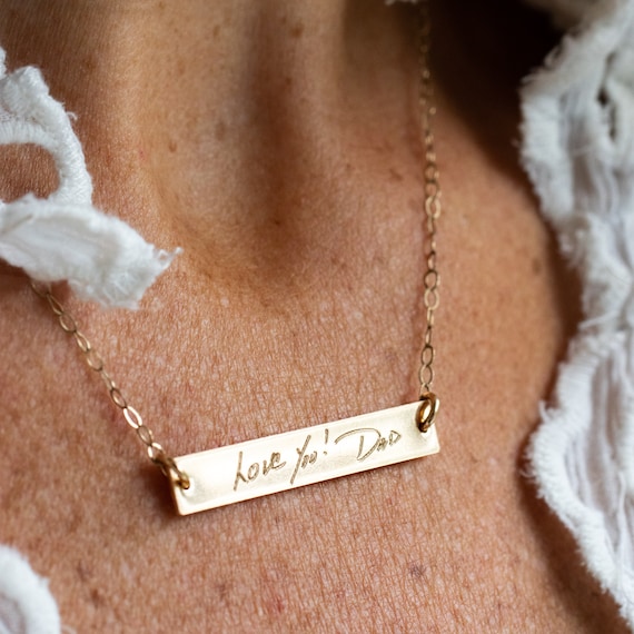 Actual Handwriting Necklace Custom Handwriting Jewelry Bereavement Support Gift Engraved Necklace Name Jewelry Etsy Canada