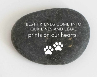 Engraved Pet Memorial Garden Stone: Dog or Cat Loss Sympathy Gift