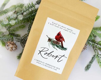 Personalized Cardinal Birdseed Sympathy Gift: Remembrance Keepsake