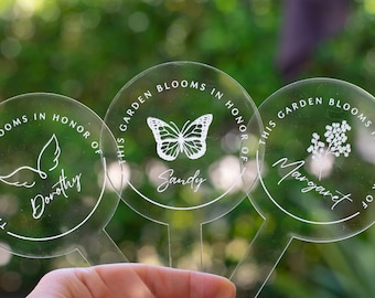 Custom Memorial Garden Stake: Engraved Acrylic Remembrance