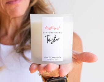 Personalized Memorial Soy Candle: Child Loss Sympathy Gift