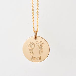 Actual Baby Footprint Necklace | Actual Baby Handprint Necklace | Handprint Jewelry | Bereaved Moms Gift | Engraved Necklace | Name Jewelry