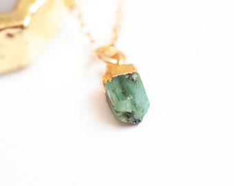 Raw Birthstone Necklace: 18K Gold Plated Sympathy Gift