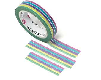 W535 | Bébé des années 90 - Neon Rainbow Washi (10mm) [Washi Tape, Ruban décoratif, Washi] // W-W535