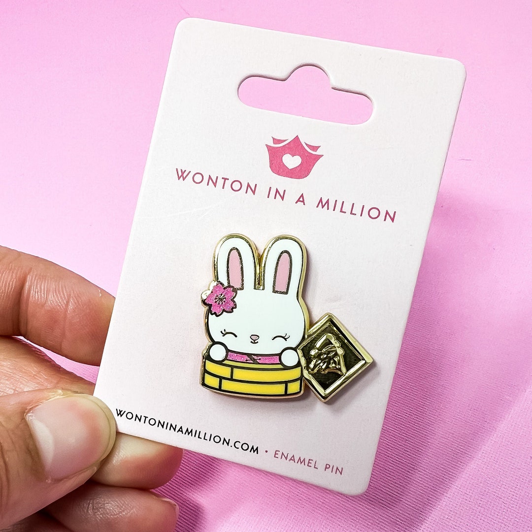 Year of the Rabbit Pin smooth Diamond Enamel Pin dumpling - Etsy