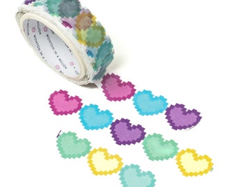 W536 | 90's Baby - Stereo Hearts Washi (15mm DIECUT) [Washi Tape, Decorative Tape, Washi] // W-W536