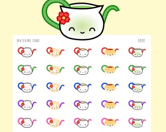 S322 | Plant Watering Cans Stickers Stickers [Wonton In A Million, Planner Stickers, Character Deco Stickers] // S-S322