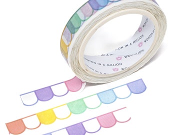 Dimsum Town - Rainbow Scallops Washi (DIECUT 10mm) [Washi Tape, Decorative Tape, Washi] // W-W548