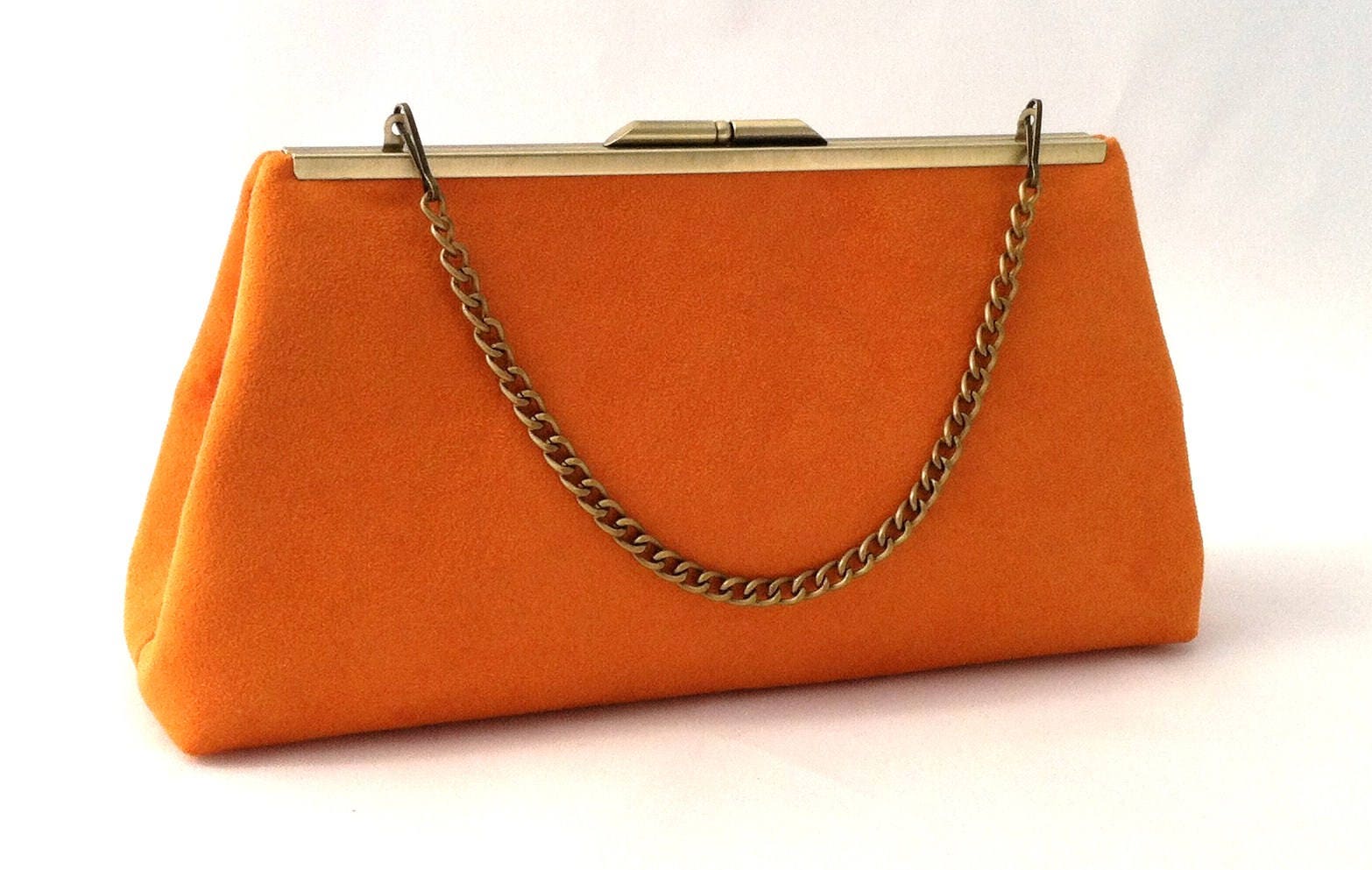 Orange Suede Handbag Orange Purse Orange Suede Evening Etsy