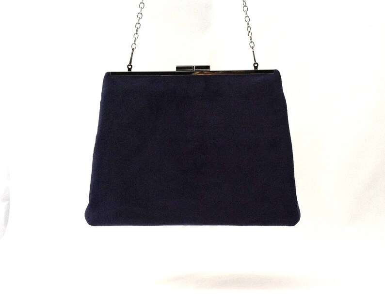 Navy Blue Suede Handbag ~ Navy Purse