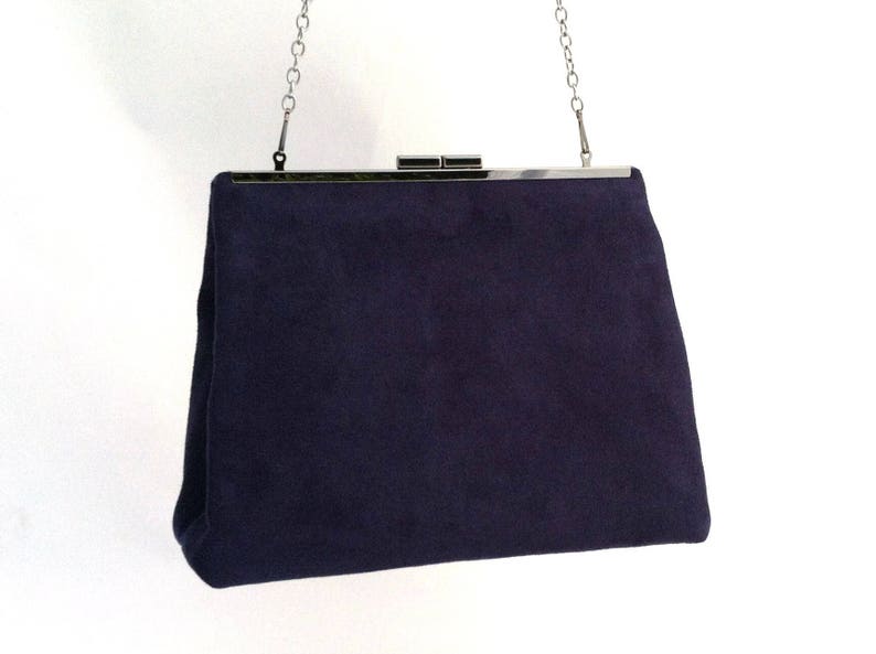 Navy Blue Suede Handbag ~ Navy Purse