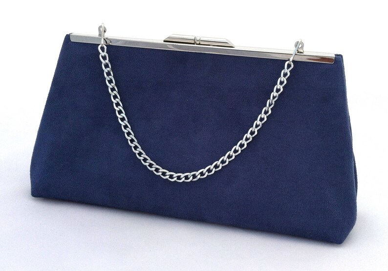 cobalt blue satin clutch bag