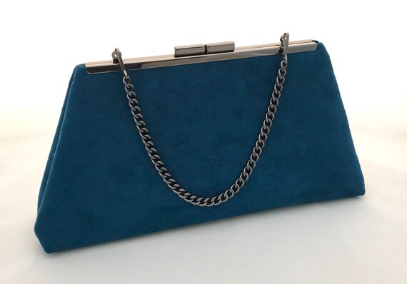 teal clutch purse