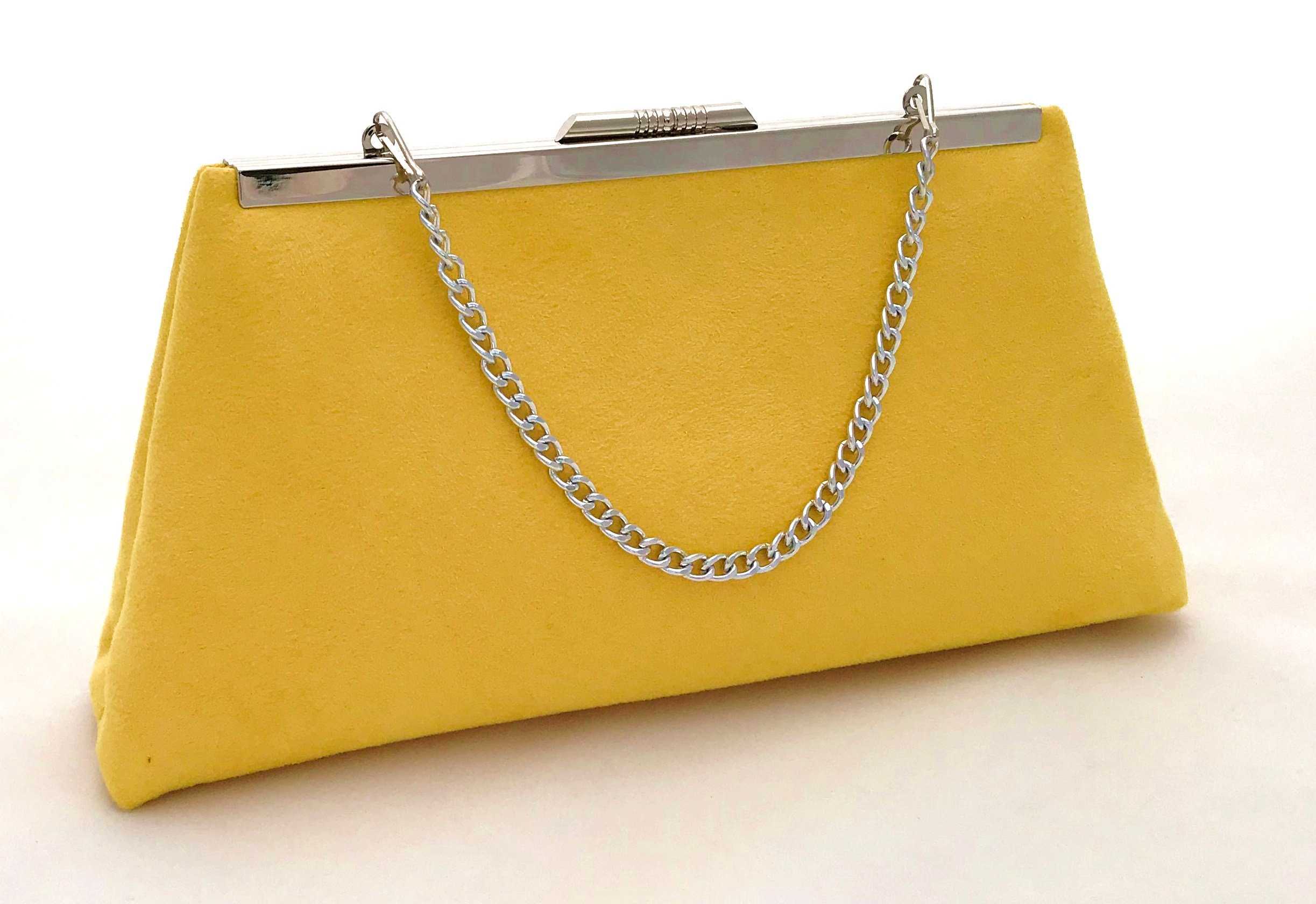 Yellow Velvet Clutch Purse Yellow Travel Purse Etsy
