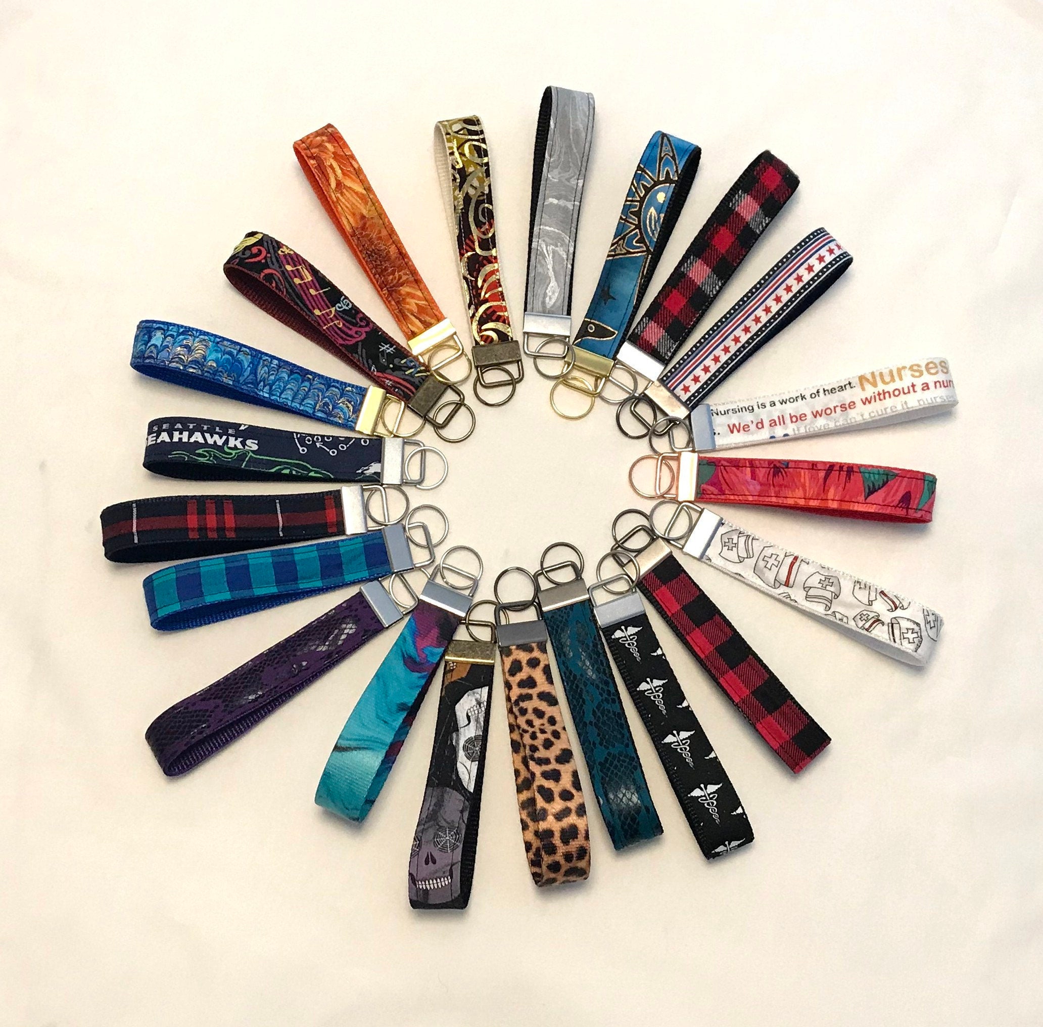 Fabric Key Fob Wristlet Key Fob Wrist Keychain Gift for Etsy