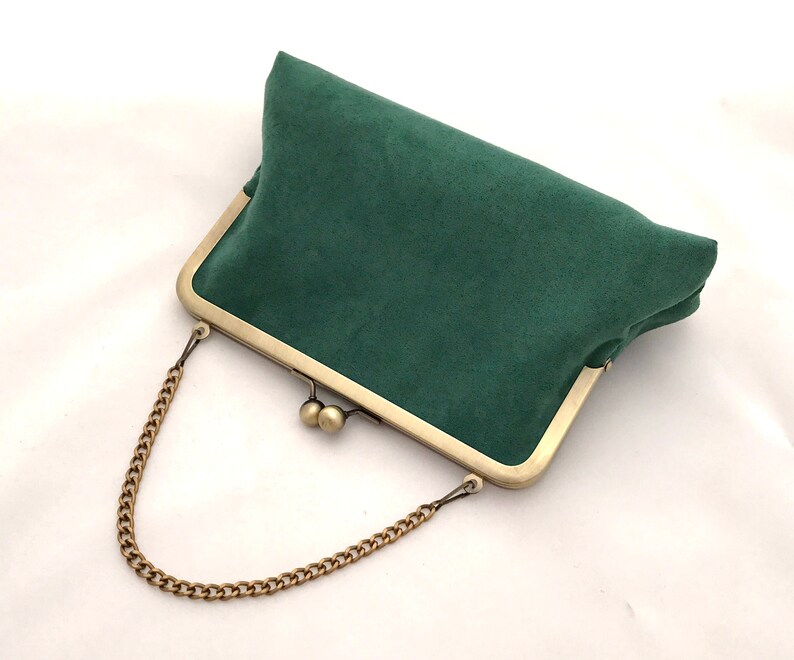 Emerald Green Suede Handbag