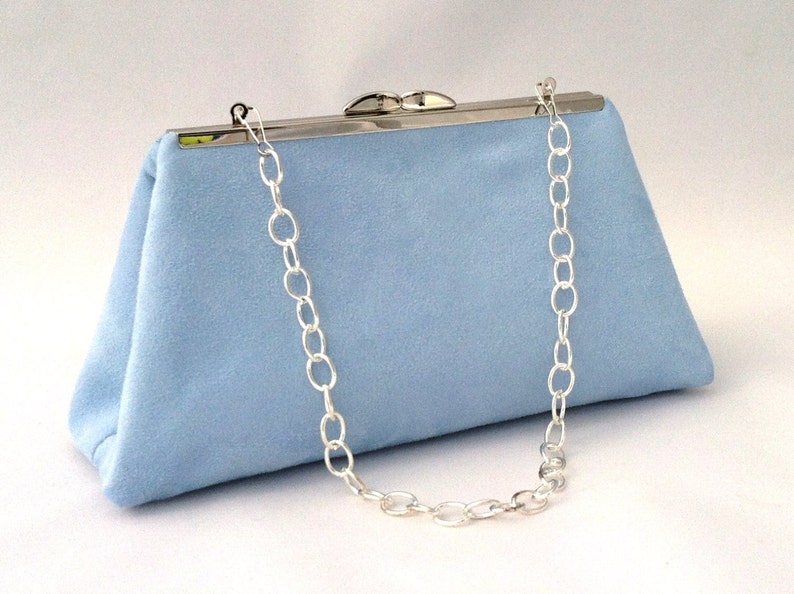 Light Blue Suede Handbag Etsy