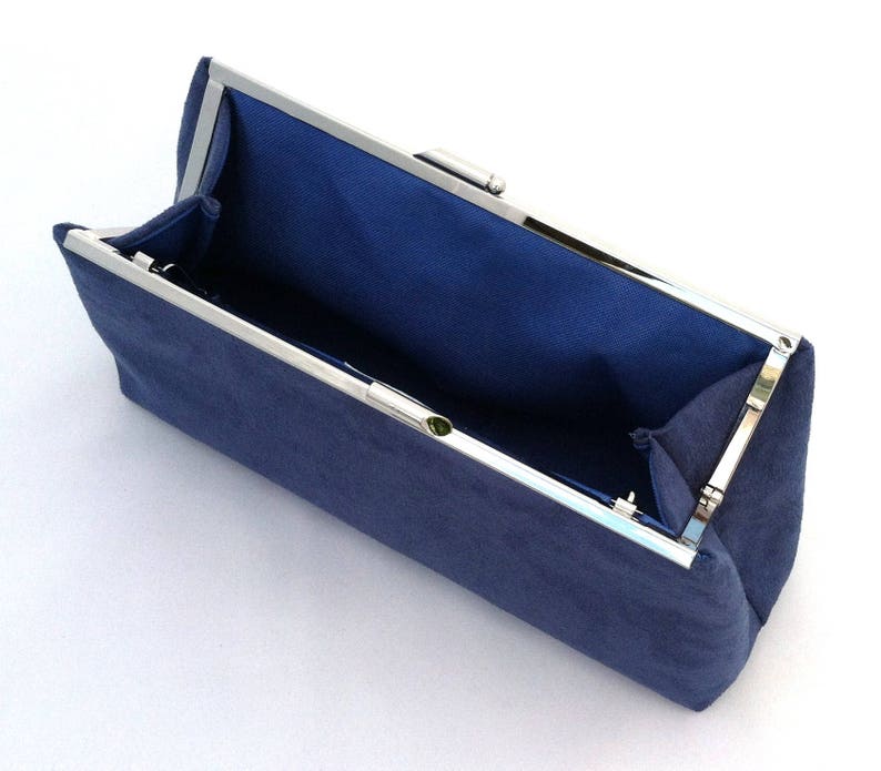 cobalt blue satin clutch bag