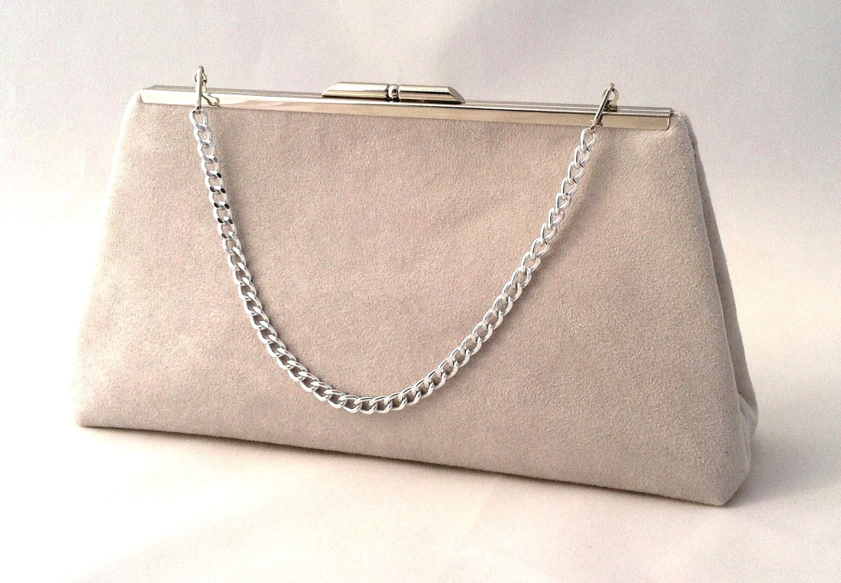 Grey Suede Handbag Clutch Purse Gray Suede Handbag Clutch Etsy