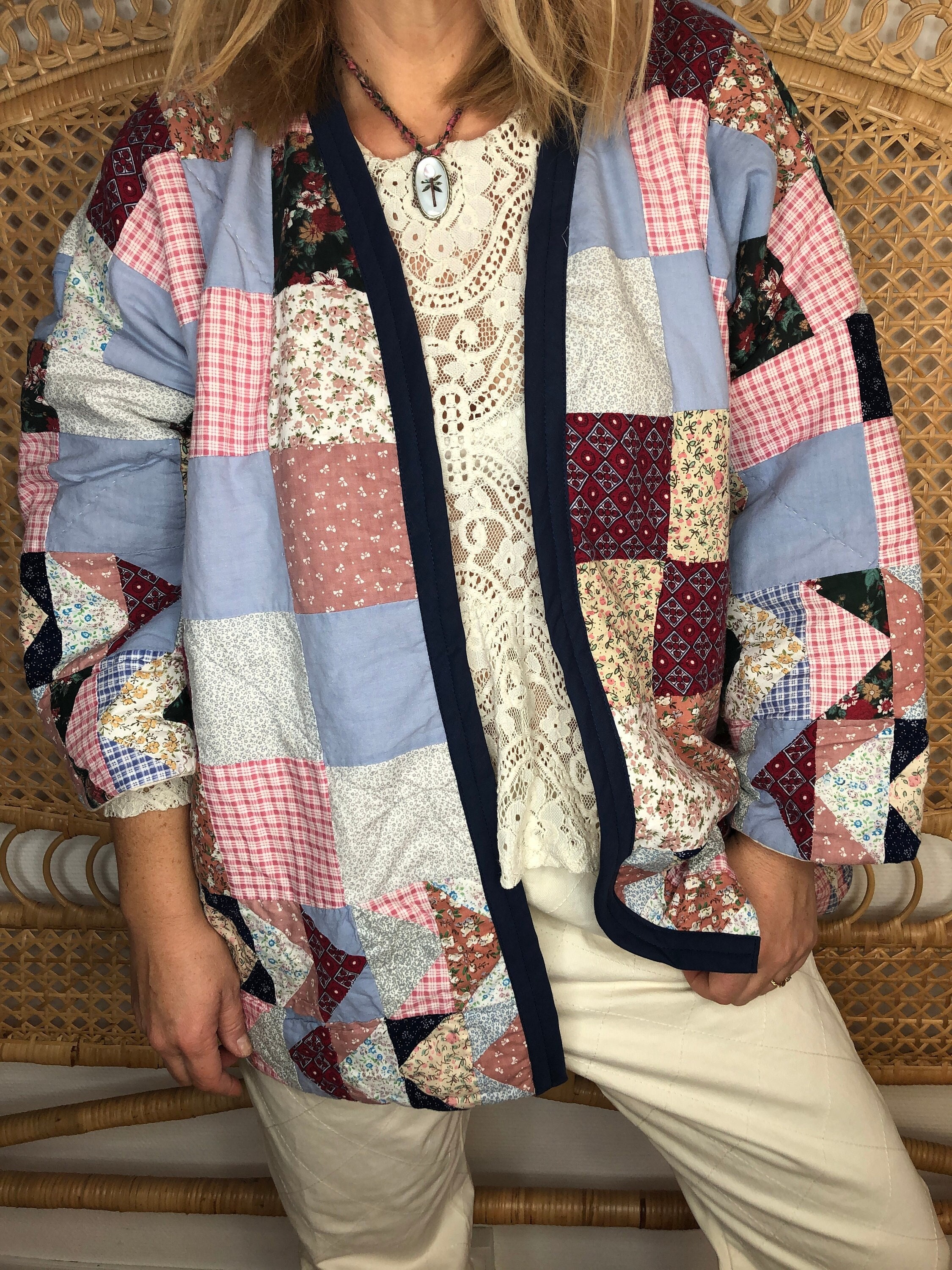 Veste vintage multicolore taille 40 en velours motif tapissier tissu fleuri motif fleurs arty Vêtements Vêtements femme Vestes et manteaux 