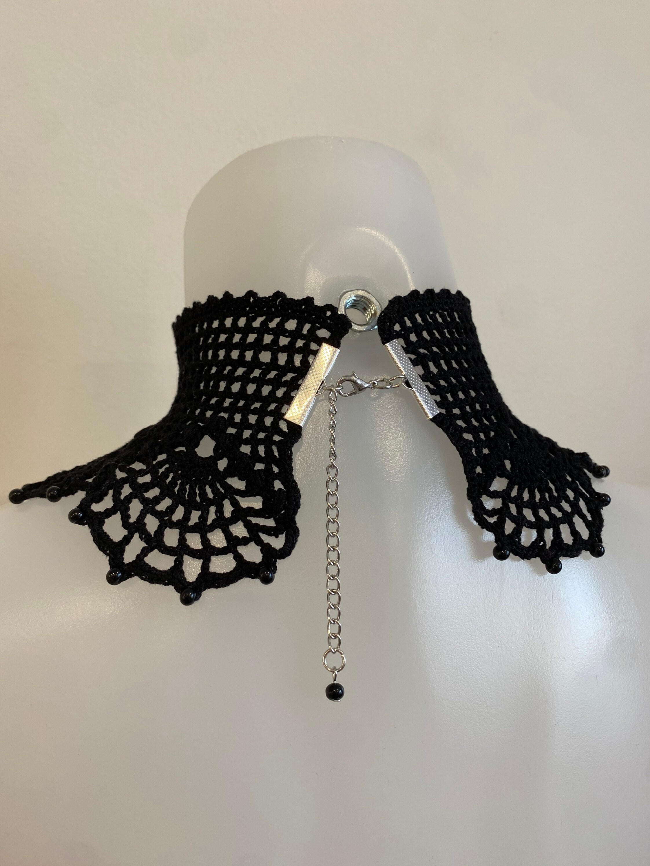 Crochet Lace Choker | Crochet Choker Black Lace Gothic Collar With ...