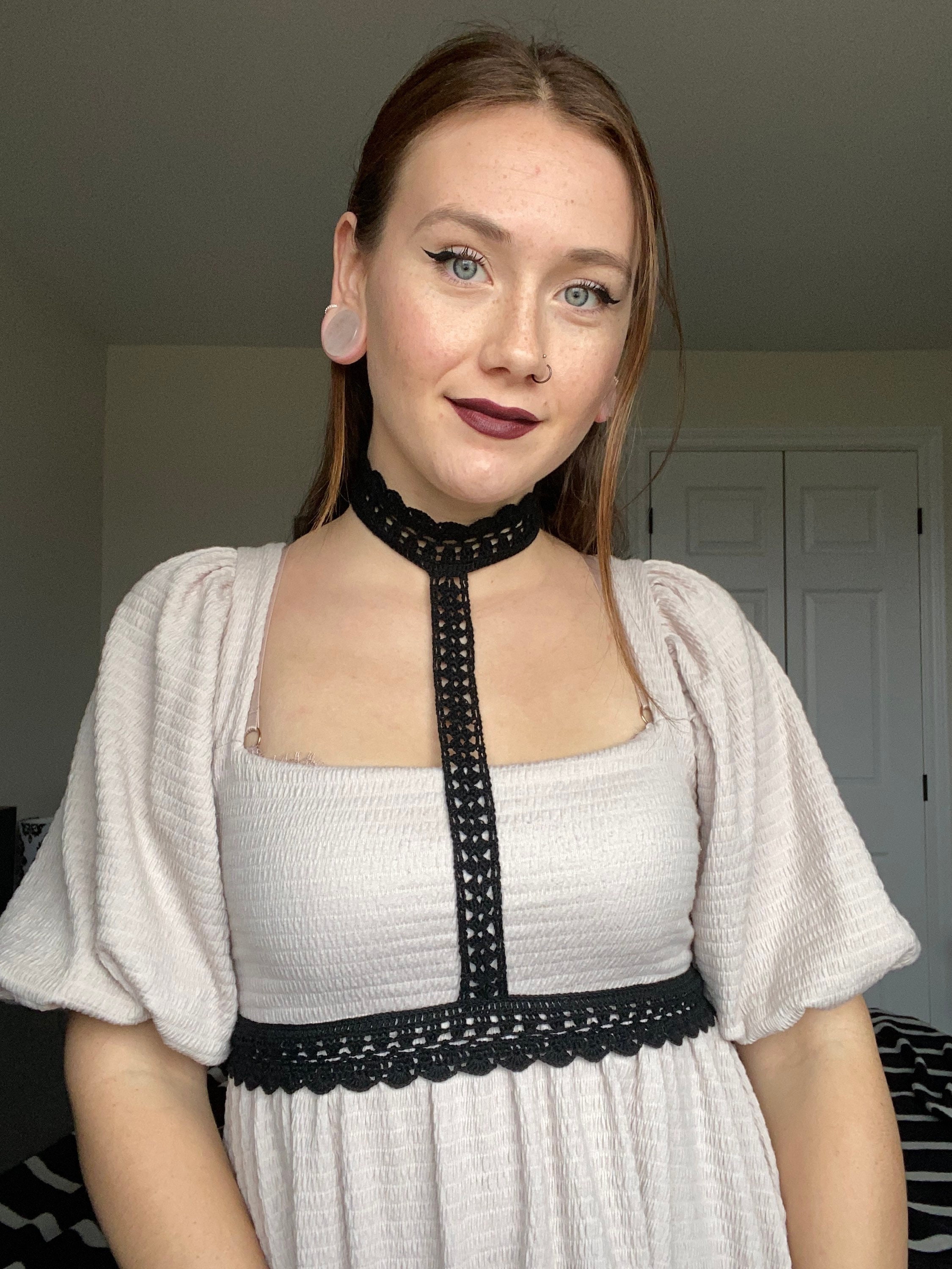 Crochet Lace Body Harness | Hand Crocheted Gothic Lace Black Body