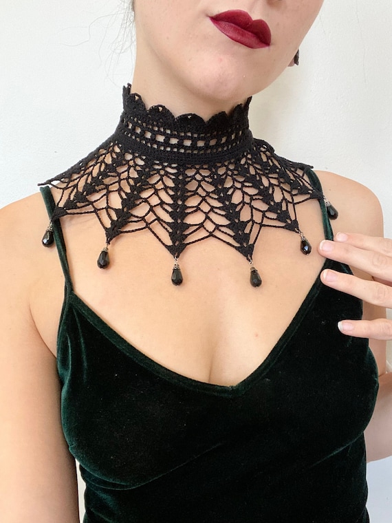 Gothic Lace Choker Adult Black Gothic Lace Choker Adult Black