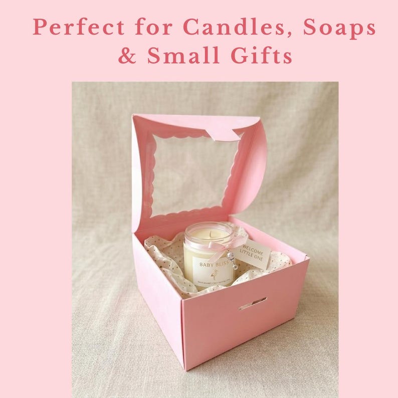 Color Baby Box Pastel Pink Baby Girl Favor Boxes With Ribbon, Keepsake Gift Packaging ...