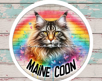 Maine Coon • Tierliebhaber • Süßes Kätzchen Vinyl Aufkleber
