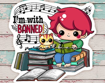 Educational • Schoolastic • I'm With The Banned • Books • Vinyl Sticker