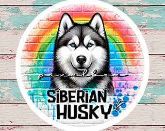 Sibirischer Husky • Tierliebhaber • Niedlicher Hunde-Vinyl-Aufkleber