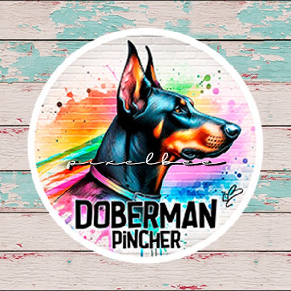 Doberman Pincher • Animal Lover • Cute Dog Dobie Vinyl Sticker Decal