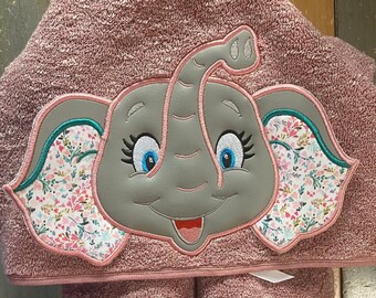 Sweet Elephant Hooded Towel, 3D Ears, Childrens Hooded Towel