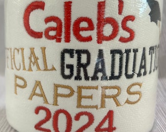 Personalized Official Graduation Papers, Gift, Embroidered Toilet Paper, Graduate Gift