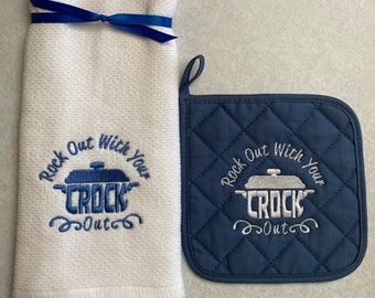 Rock Out With Your Crock Out Embroidered Towel Set