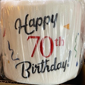Birthday Embroidered Toilet Paper, Gag Gift, Birthday Gift, Custom Gift