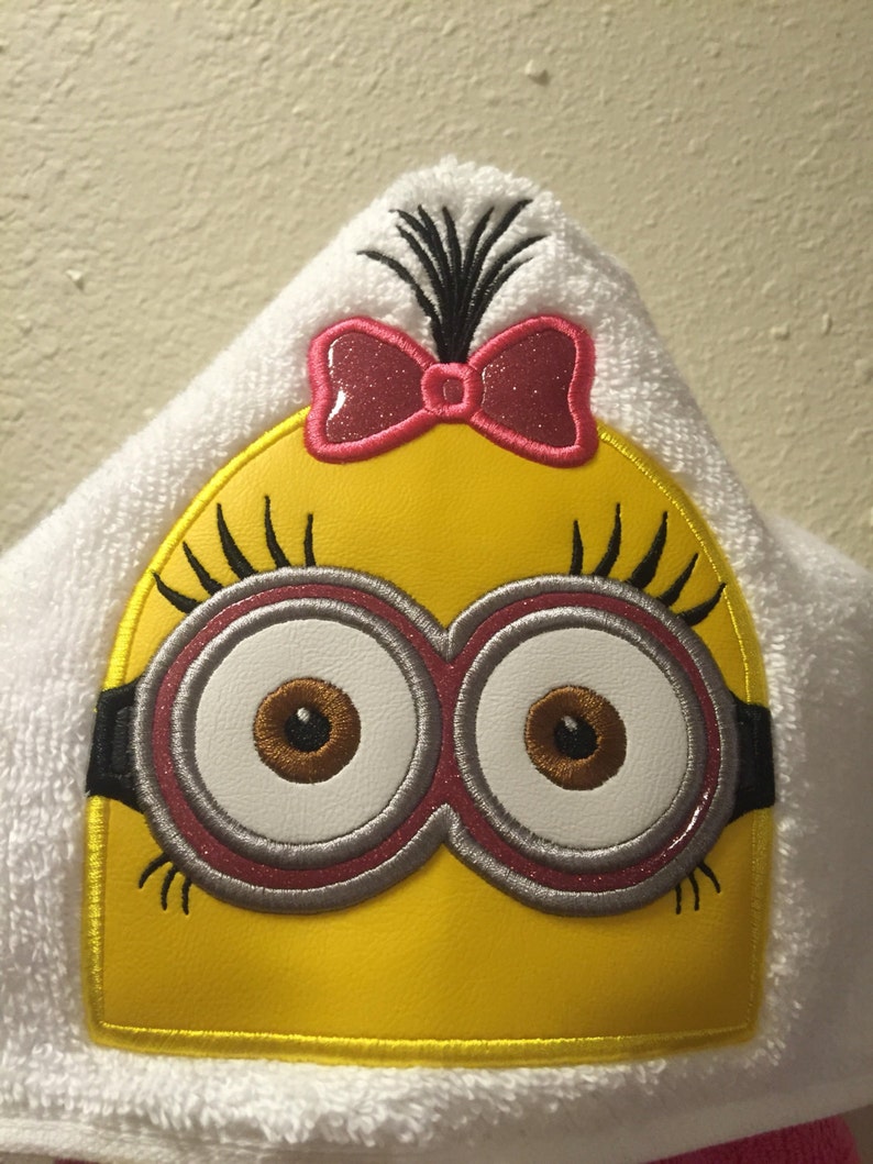 RedRockCraftsWy Minions Minion Girl Hooded Towel Towel Childrens Hooded Towel Hooded Towel Personalized Towel Girl Minion