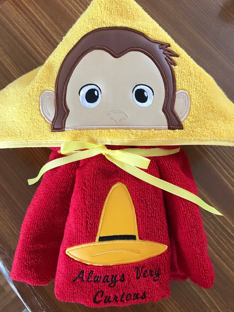 Curious Hooded Towel Hooded Towel towel kids Etsy