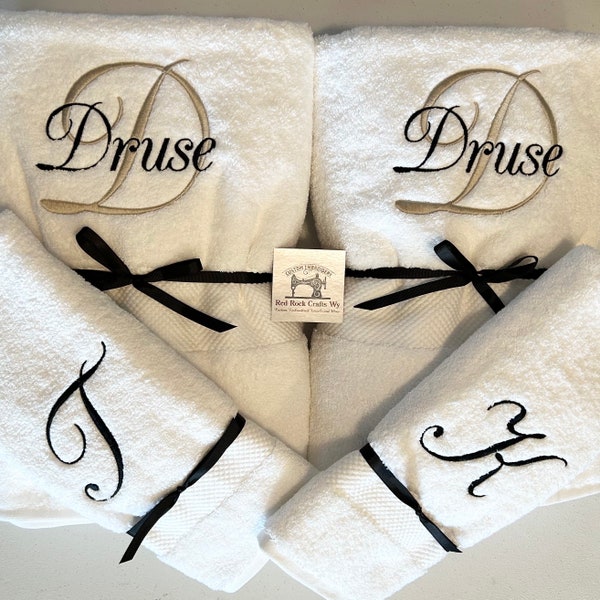 Personalized and Embroidered Performance Plus Bath Towels, Custom Monogrammed Towel Set, Wedding Gift, Graduation Gift