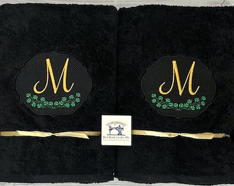 Monogrammed Egyptian Cotton Towels – Personalized Luxury Spa Bath Towels – Custom Embroidered Wedding, Housewarming & Anniversary Gift Set