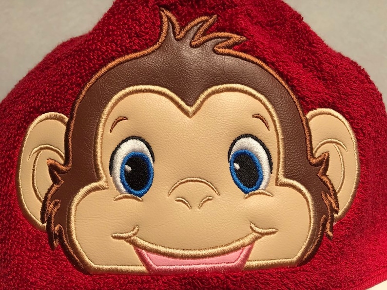 Monkey Boy Embroidered Hooded Towel image 2