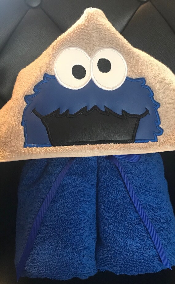 cookie monster hooded towel