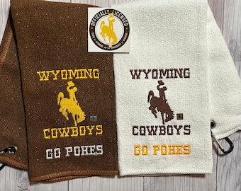 UWYO Golf Towel: Personalized University of Wyoming Cowboys Microfiber