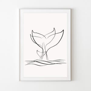Whale family, Minimalist, digital printing, wall art, wall poster, line art, minimalist, illustration, animal, whale print, whale poster