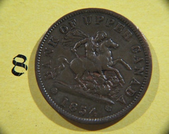 1854 Bank of Upper Canada, One Penny Bank Token