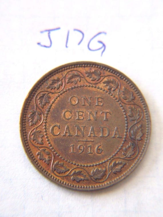 1916 Canada, Canadian Large Cent Coin , Canadian One Cent 